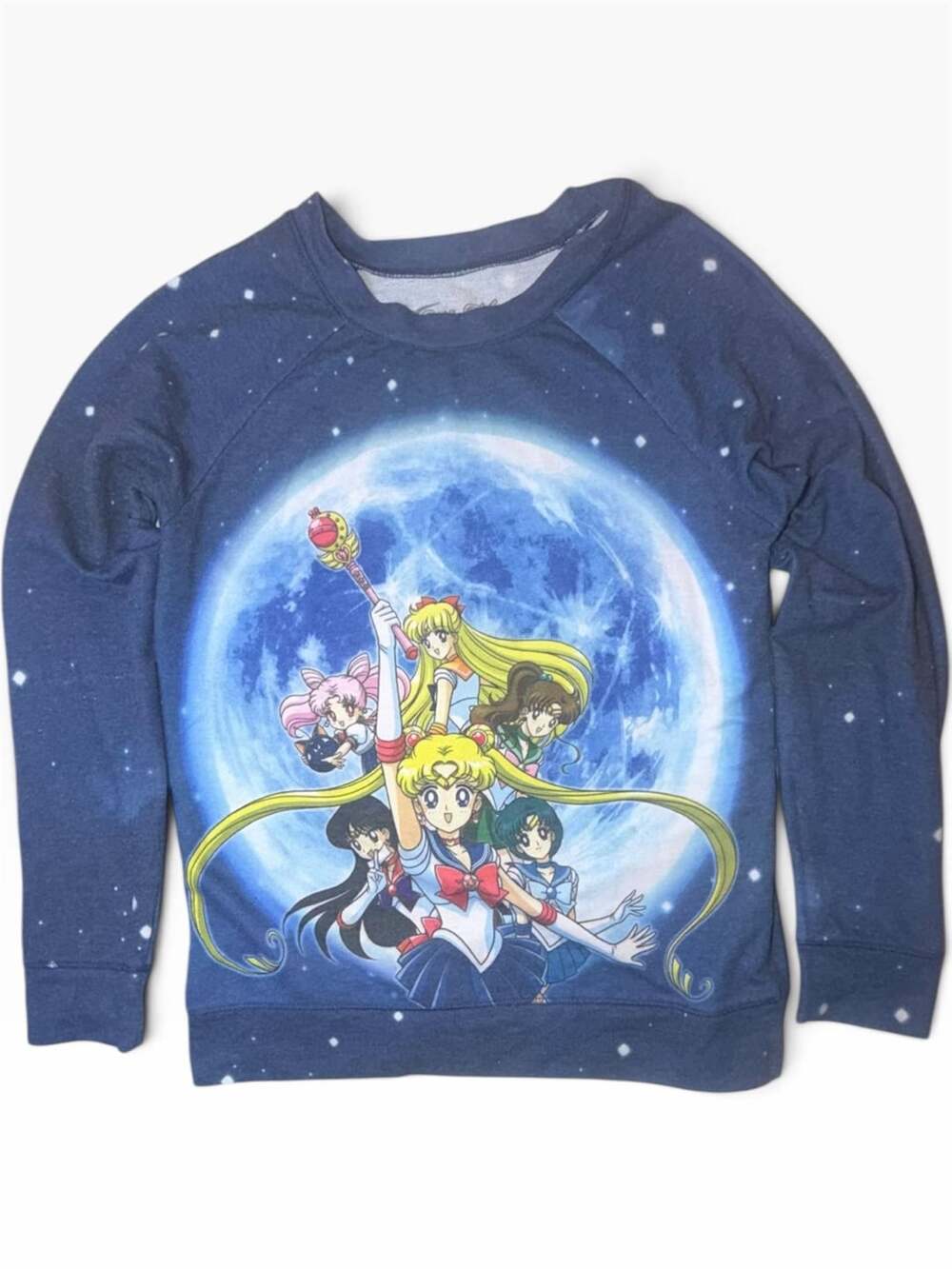 Sailor Moon sailor scouts sublimation galaxy print pullover sweatshirt medium